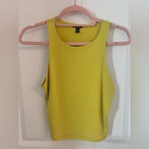 Yellow Cropped Sleeveless Top Size Medium